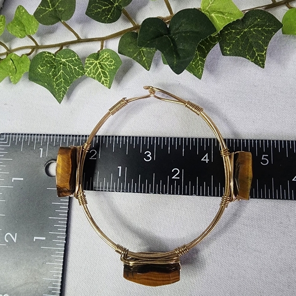 Tiger Eye Stone Nugget Wire Wrap Stack Bracelet - Picture 9 of 9